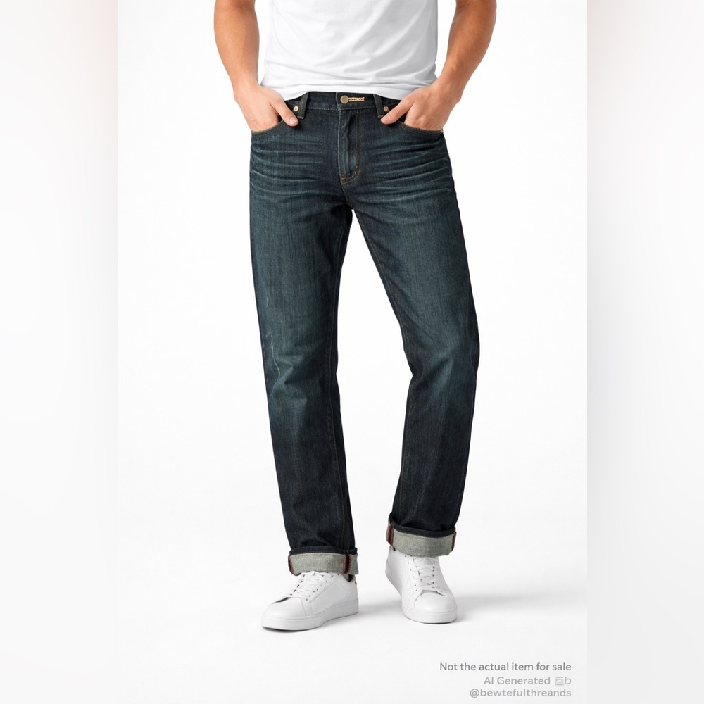 Parasuco Selvedge Jeans 30 Dark Wash Straight Leg Red ID Denim
